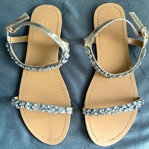 David’s Bridal Crystal Flat Sandals